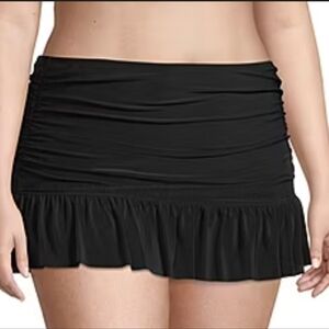 Black Swim Skirted Bottoms with Full Coverage